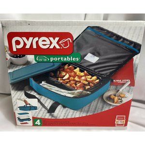 Vintage Pyrex Portables 4 Piece 7x11 Dish Insulated Carrier Hot Pack (NEW)